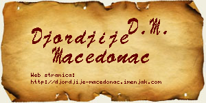 Đorđije Macedonac vizit kartica